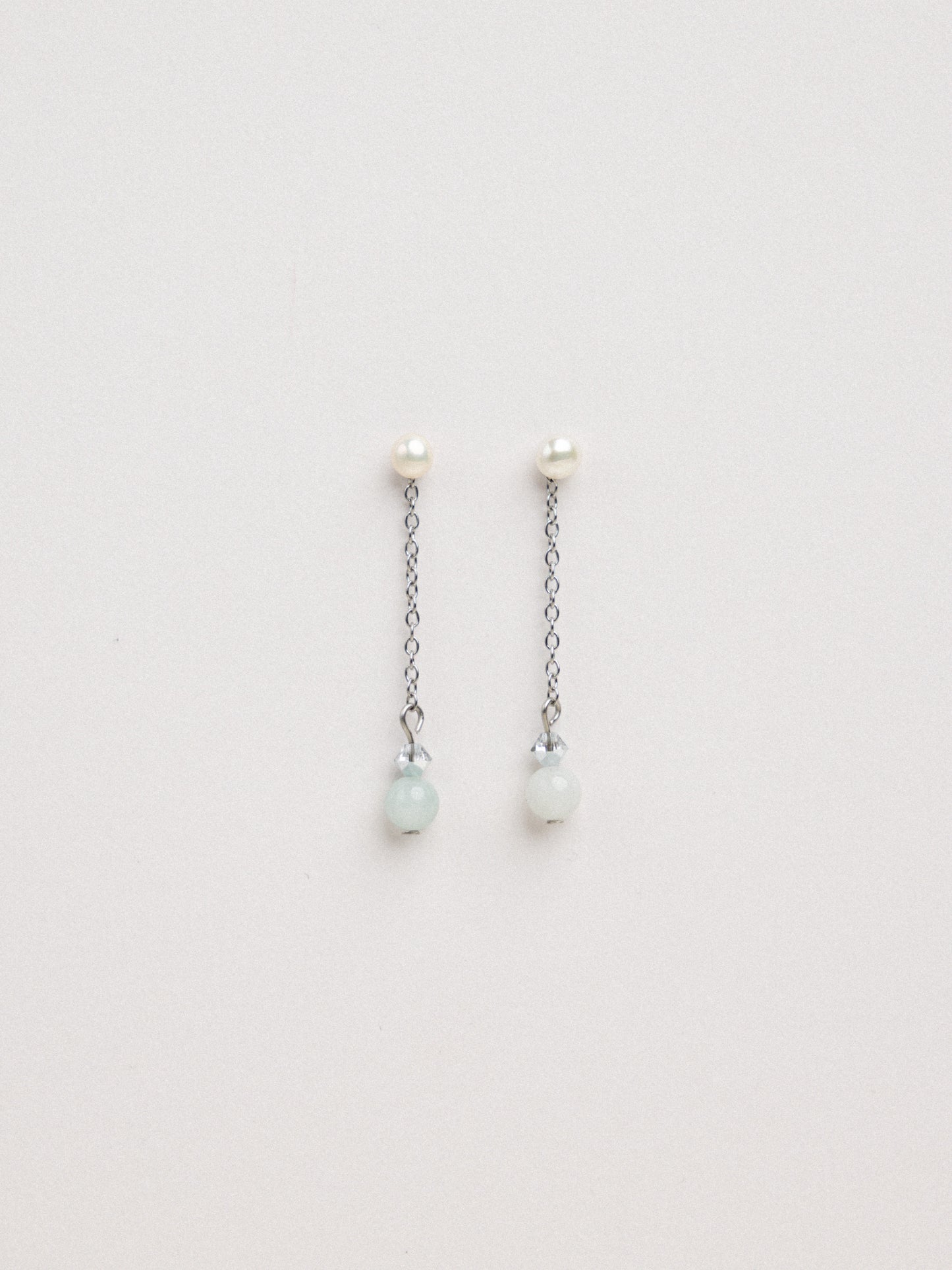 Pearl & Jade Detachable Drop Earrings