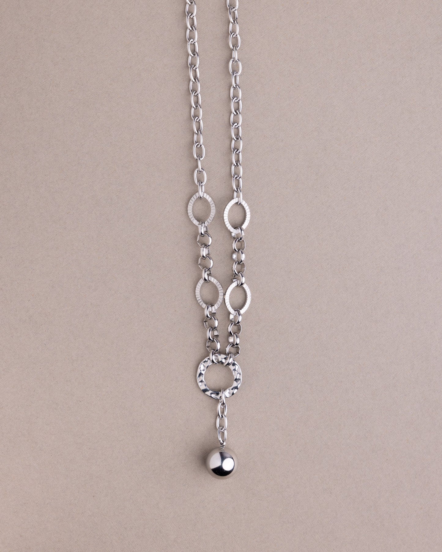 Oval Drop Lariat Necklace