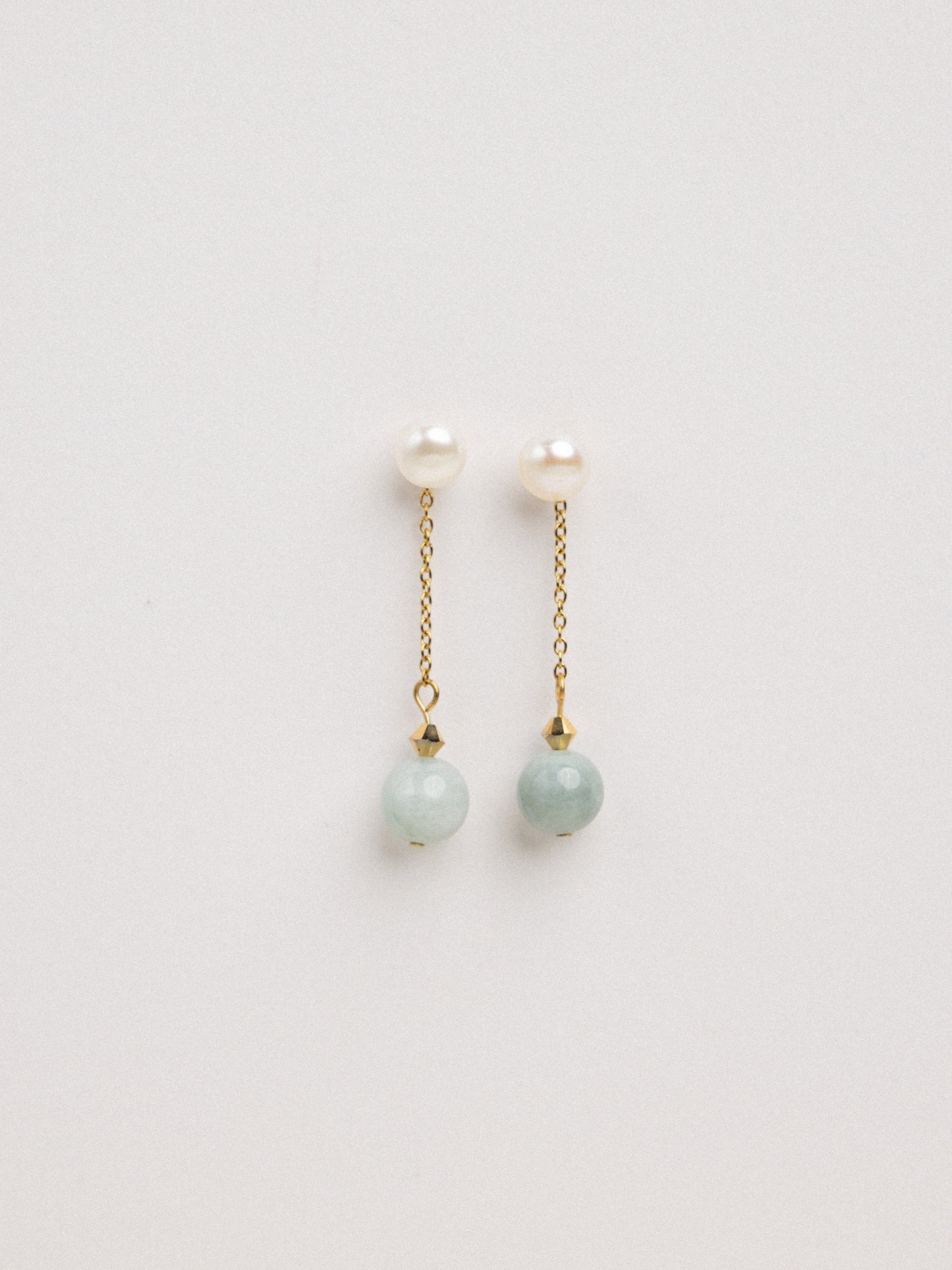 Pearl & Jade Detachable Drop Earrings
