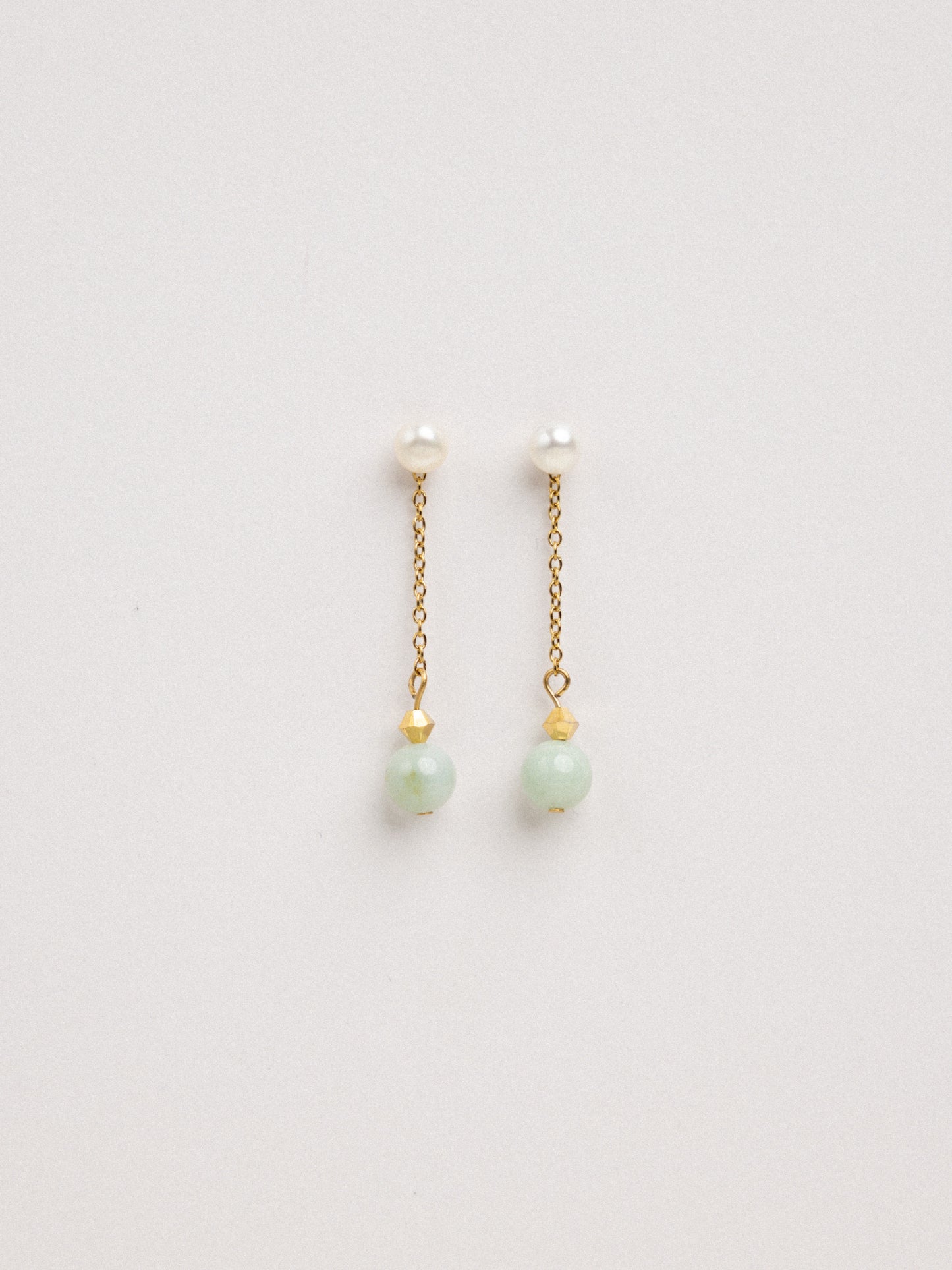 Pearl & Jade Detachable Drop Earrings