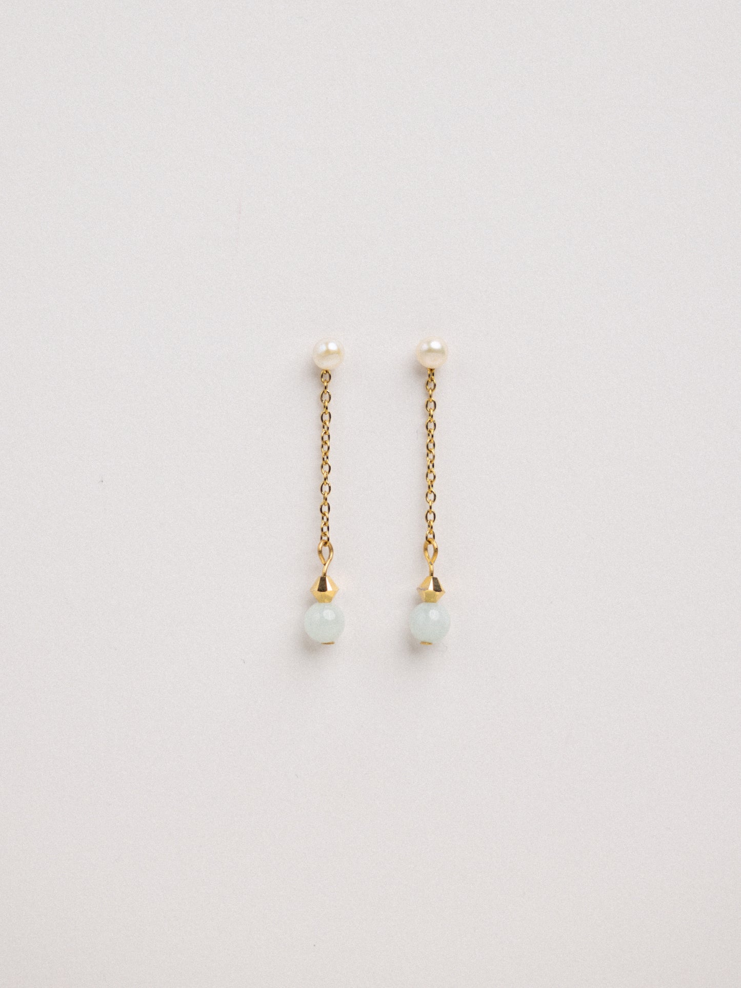 Pearl & Jade Detachable Drop Earrings