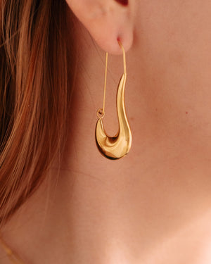 Flowing liquid statement earrings