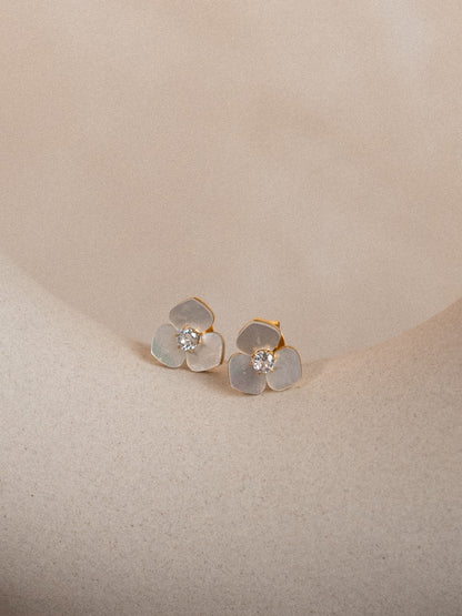 Opalescent shell petal studs