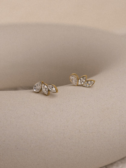 Sparkling angel wing studs