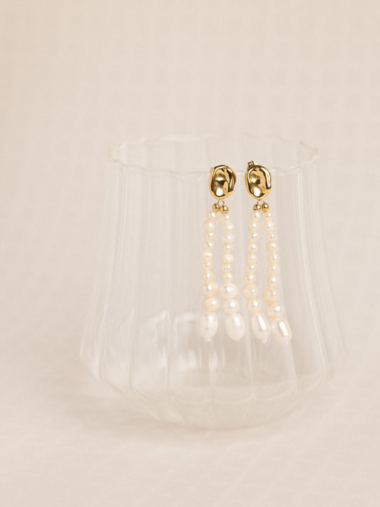 Pearl cascade earrings