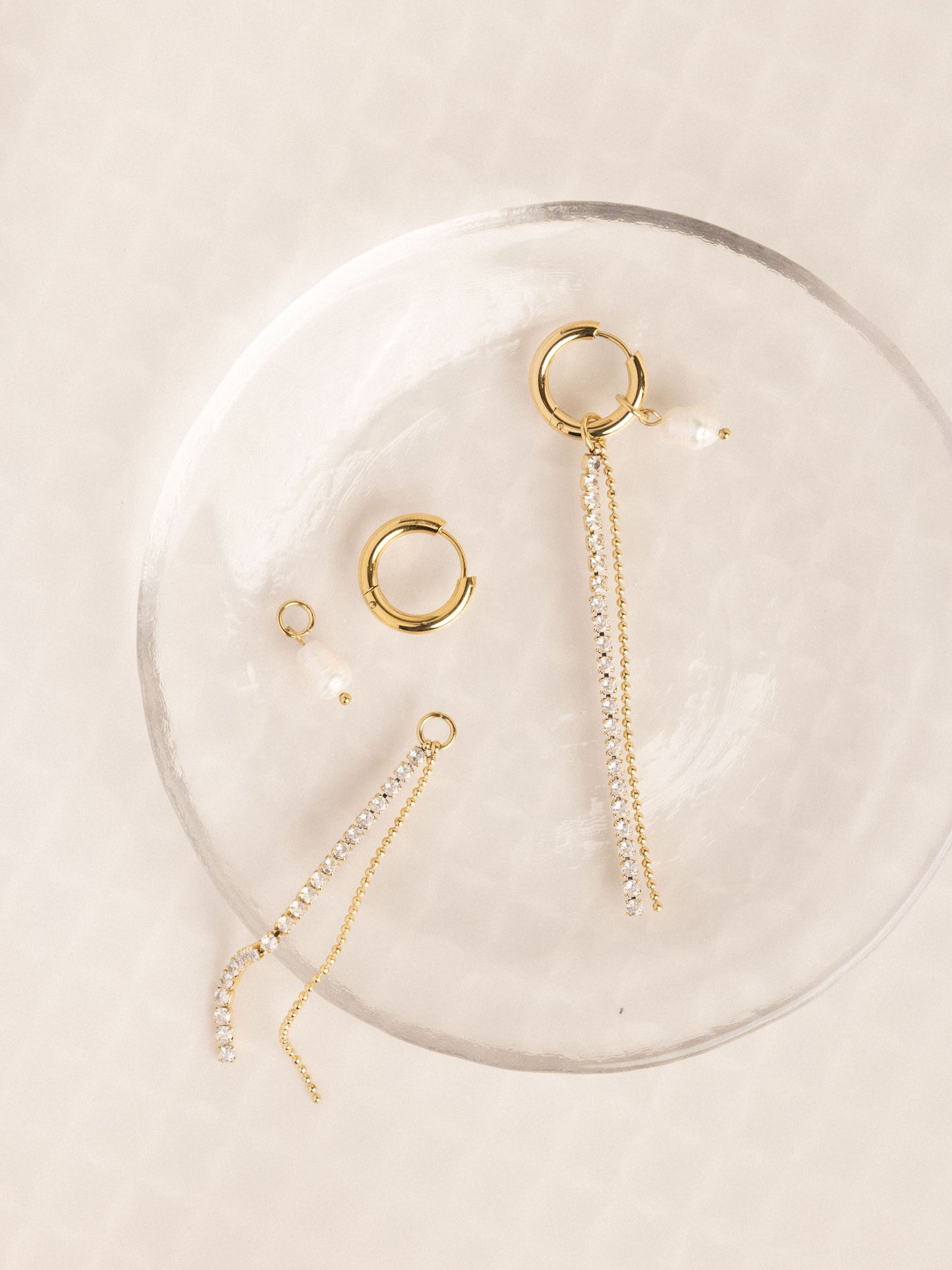 Pearls and stars convertible earrings