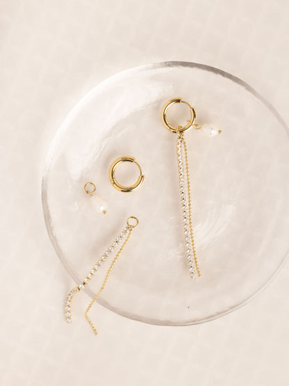 Pearls and stars convertible earrings