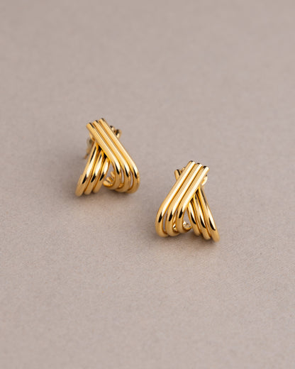 Parallel Flow Cross Earrings