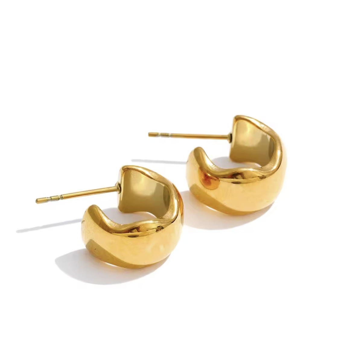E466-01 Soft Form Hoop Earrings
