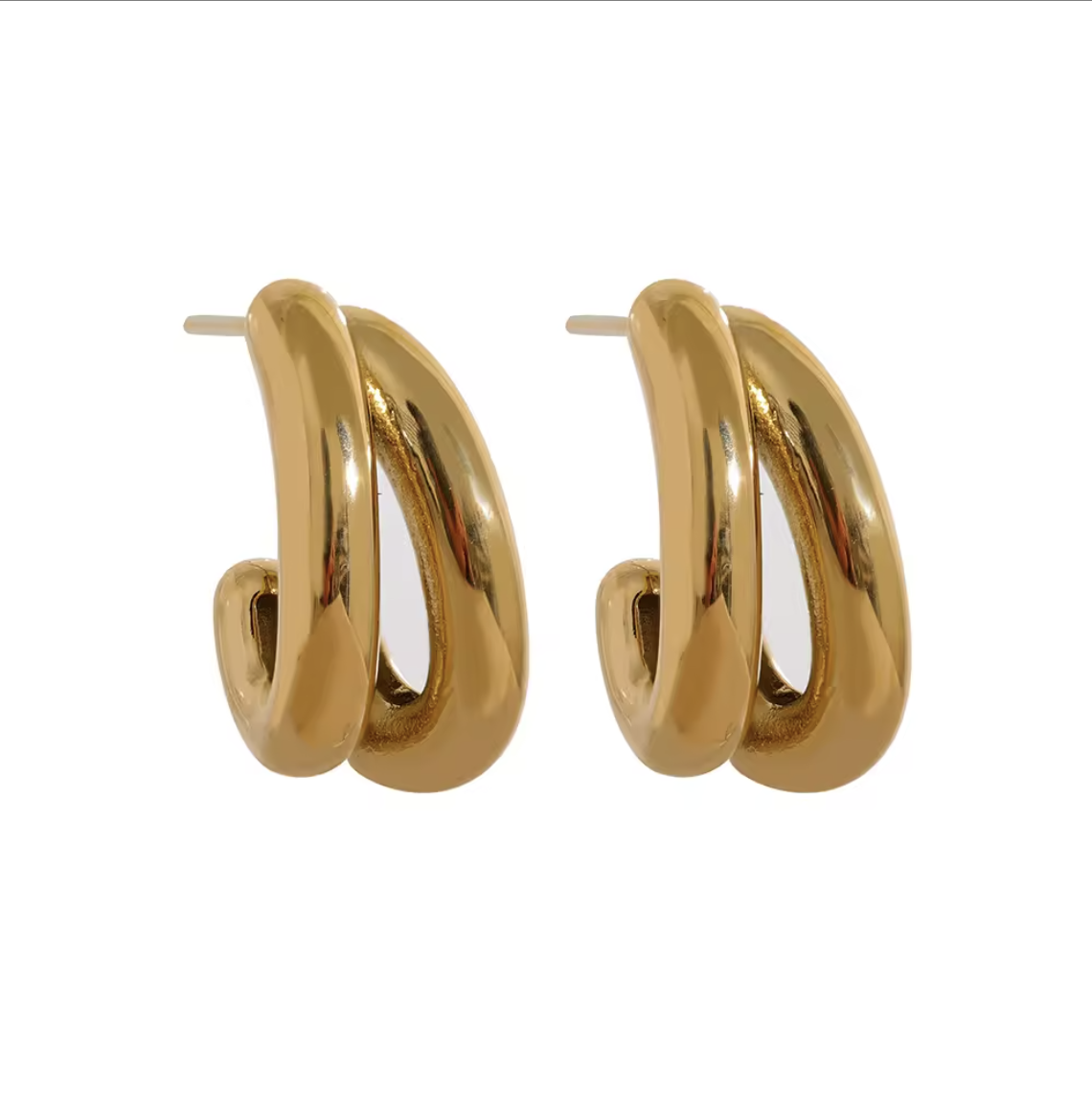 E473 Duet Hoop Earrings