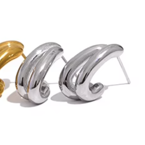 E473 Duet Hoop Earrings