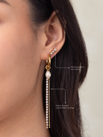 Shooting stars ear studs