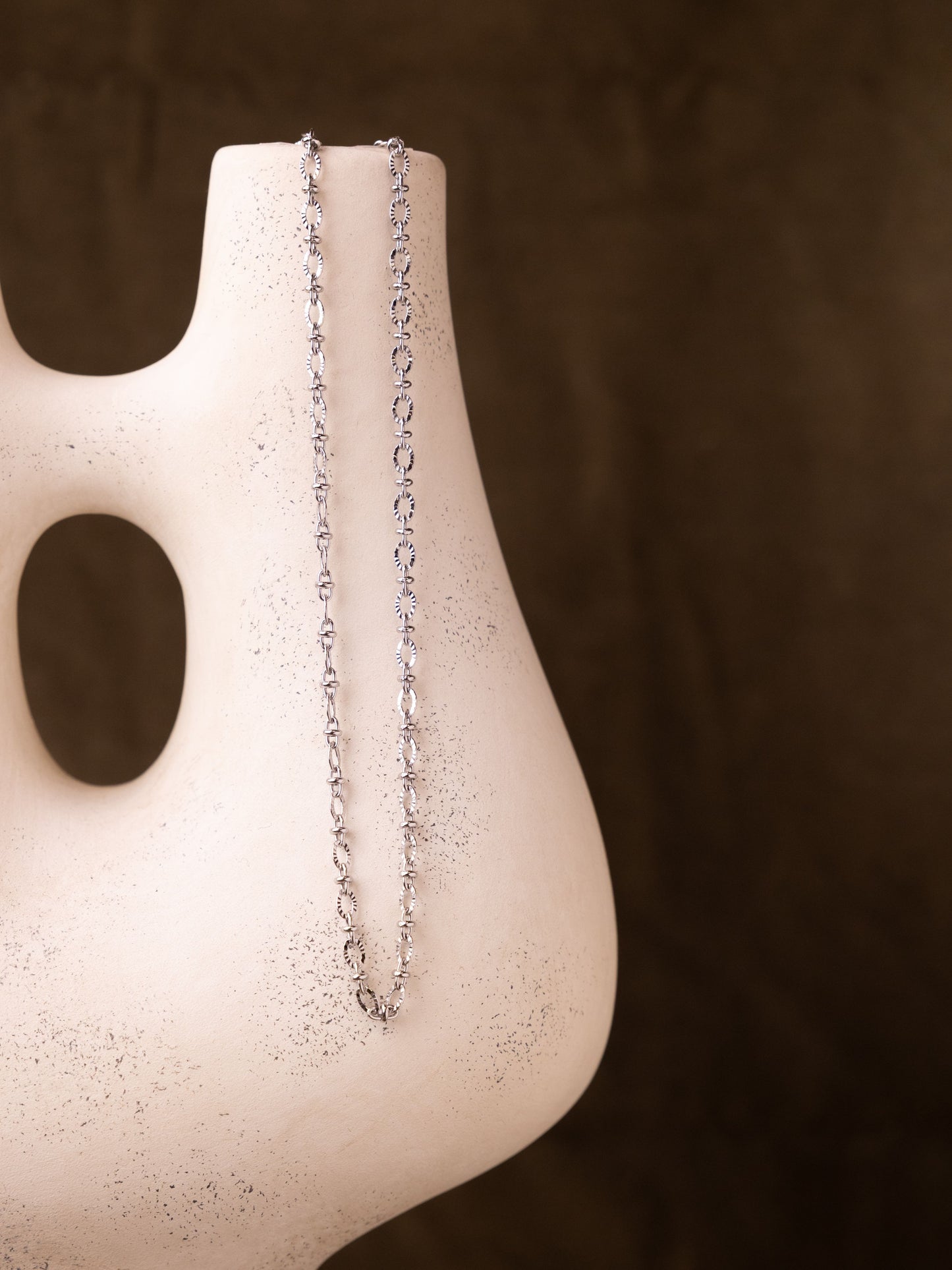 Fluted Link Chain Necklace