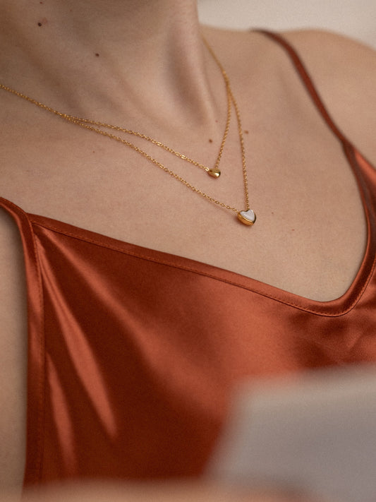 Ily mother of pearl half layered necklace