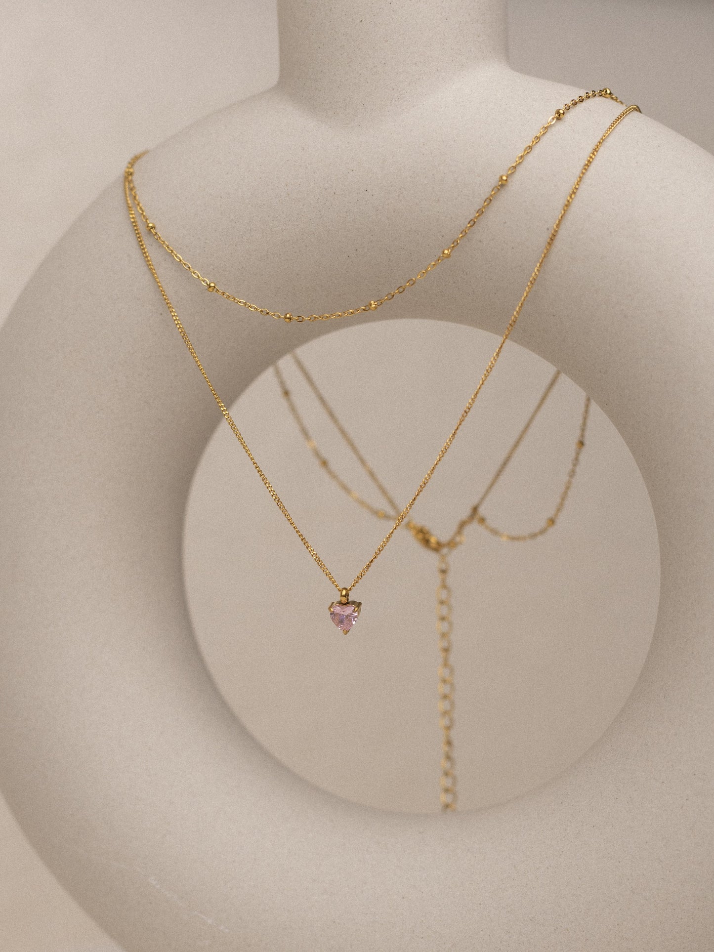 Pink Ily layered necklace