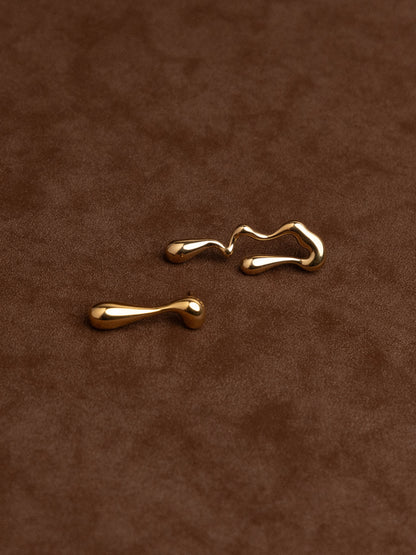 Assymmetrical Liquid Form Earrings
