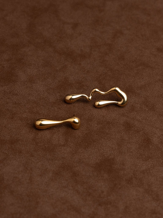 Assymmetrical Liquid Form Earrings
