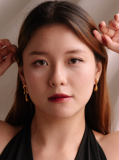 Assymmetrical Liquid Form Earrings
