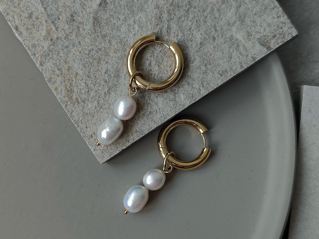 Ana duo pearl earrings